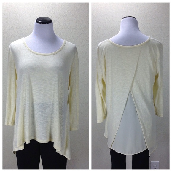 Ann Taylor Tops - Ann Taylor Yellow 3/4 Sleeve Flowing Top